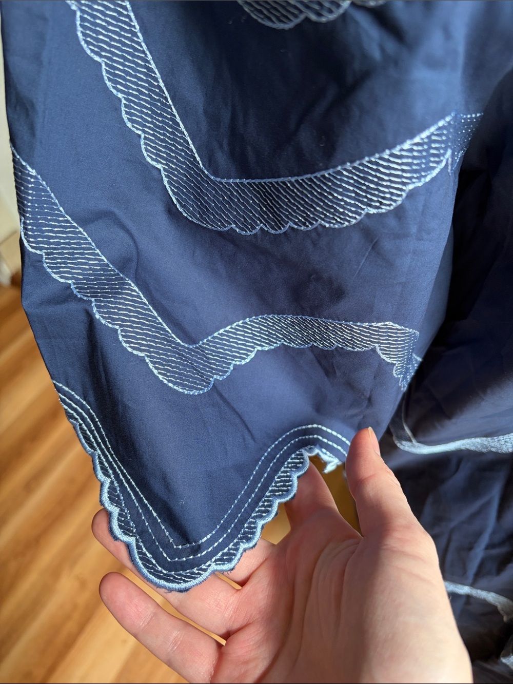 Hyacinth House Tuckernuck Weston Navy Embroidered Mini Dress - Picture 9 of 12